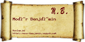 Moór Benjámin névjegykártya
